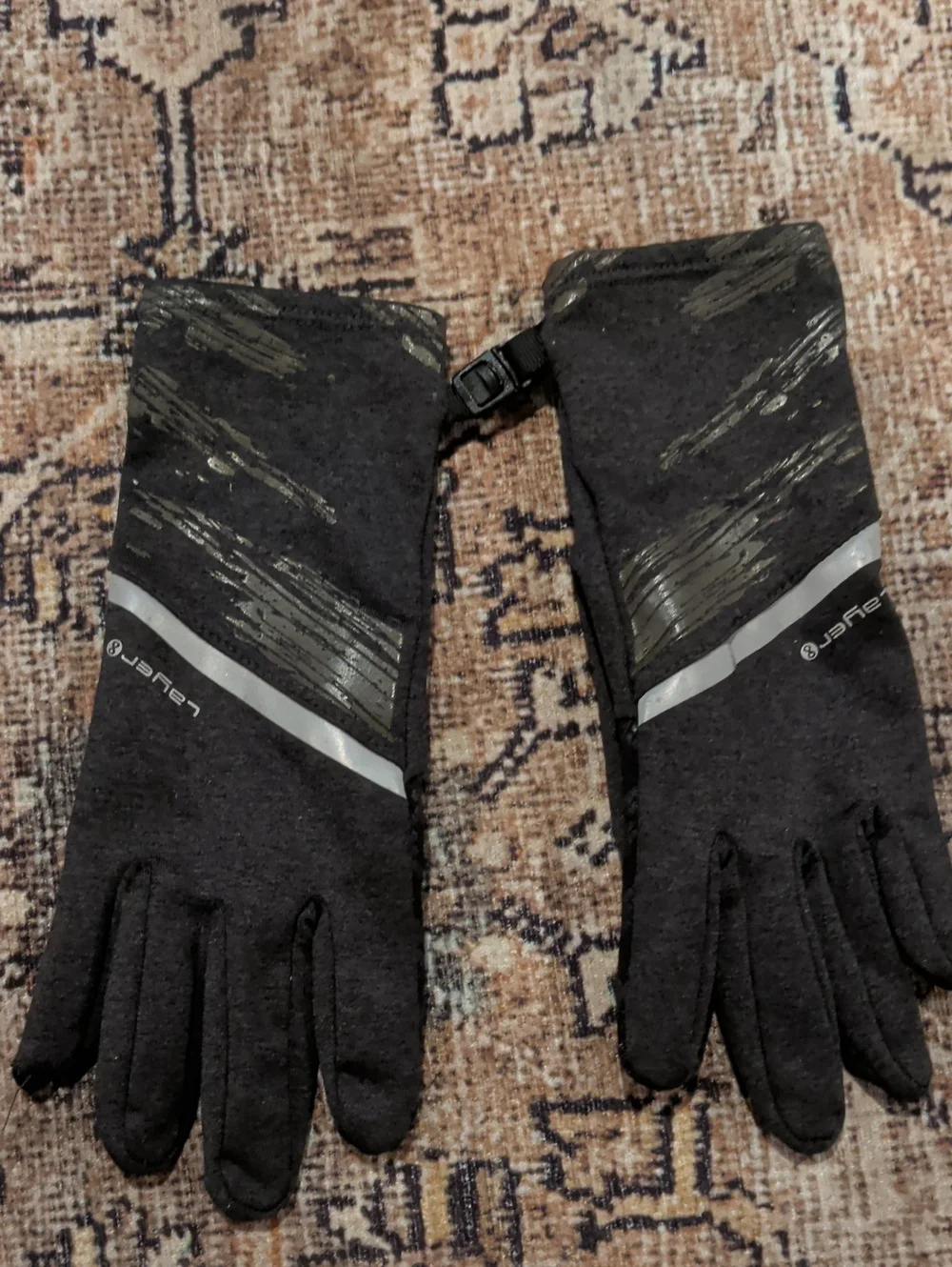 Layer 8 Black Women's Reflective Gloves with Touchscreen Tips